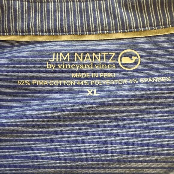 Kim Nantz by Vineyard Vines Men's Striped Polo Shirt Blue Size XL - Picture 3 of 7